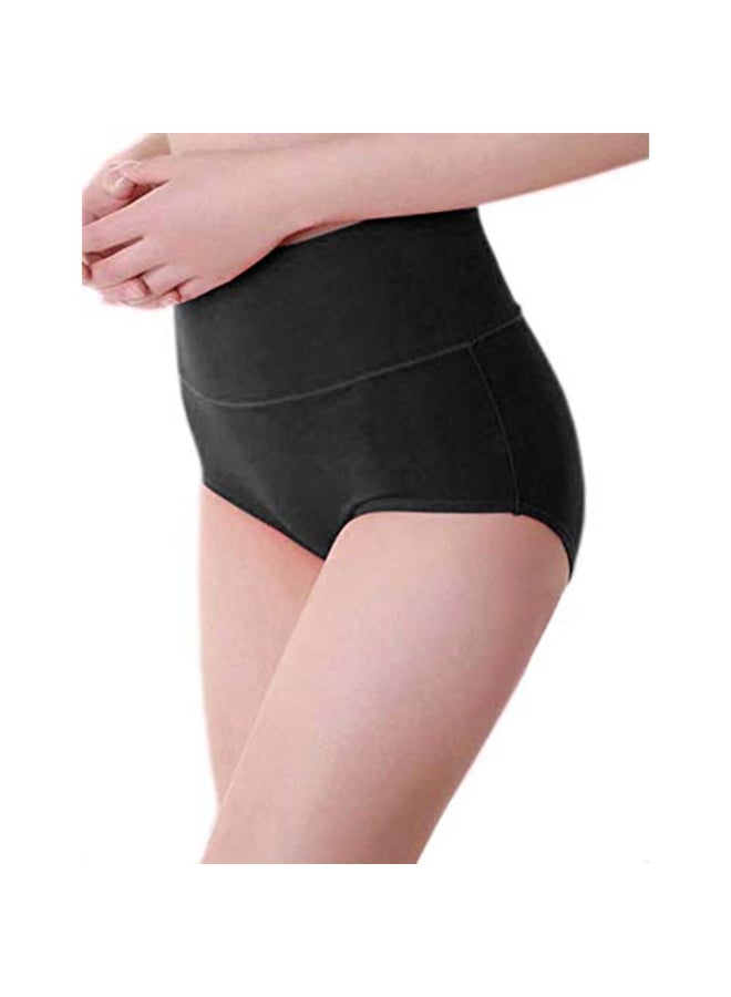 Generic Pack of 3 Women's Cotton High Waist Full Coverage Hipster Panty, Free size Black/Beige/Grey  - Image 4