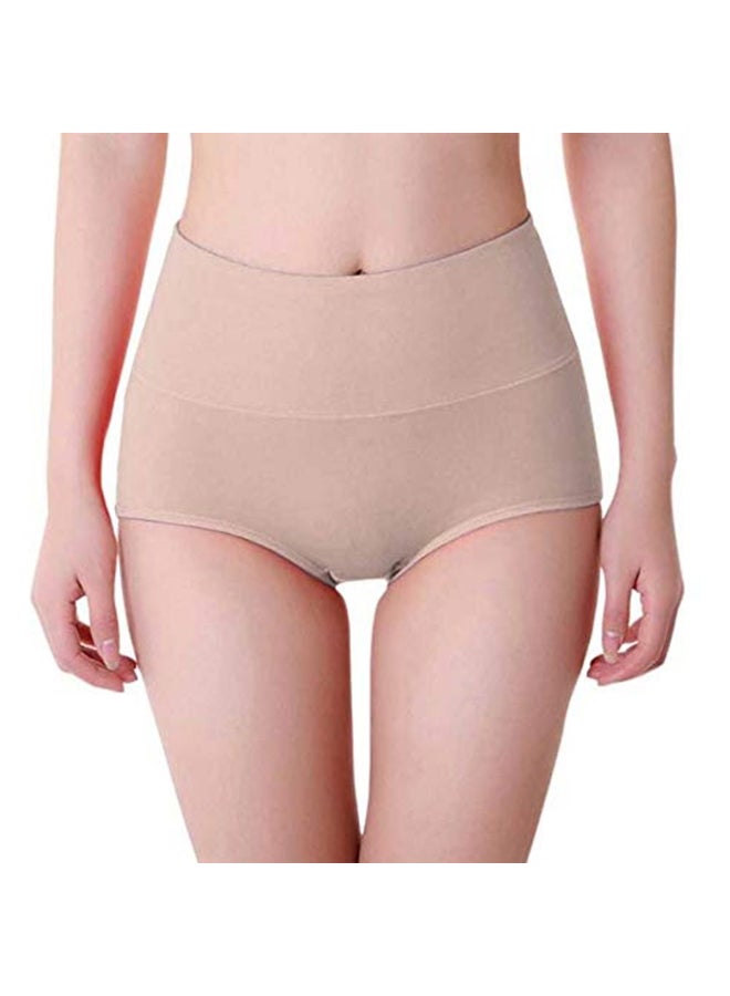 Generic Pack of 3 Women's Cotton High Waist Full Coverage Hipster Panty, Free size Black/Beige/Grey  - Image 5