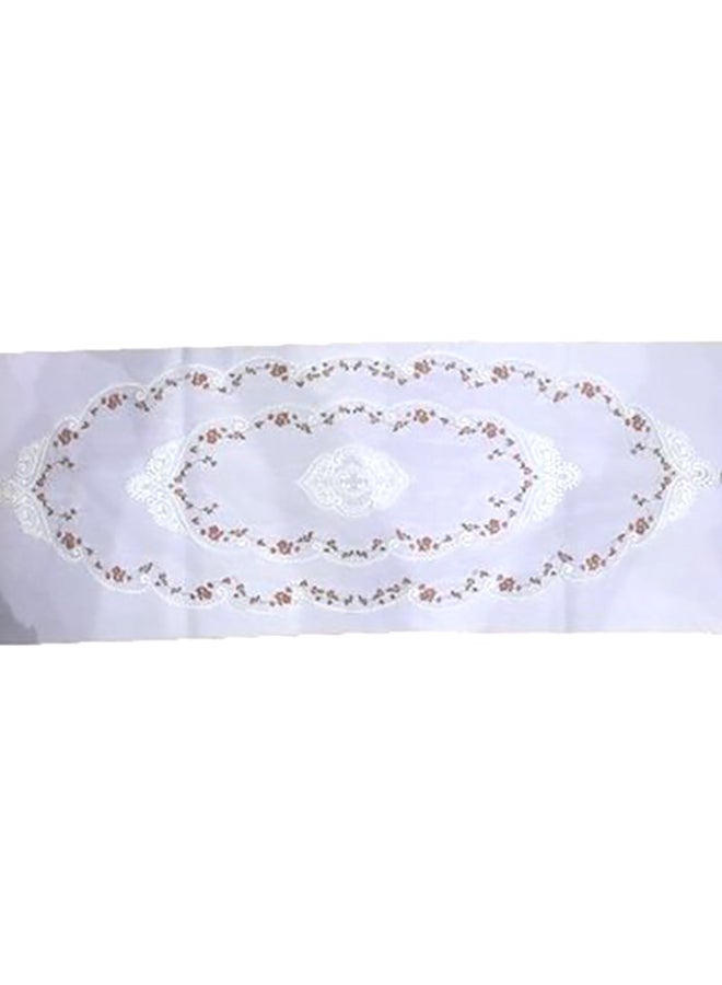 Handsomegift Lace Oval Placemat White 120x44cm - Image 1