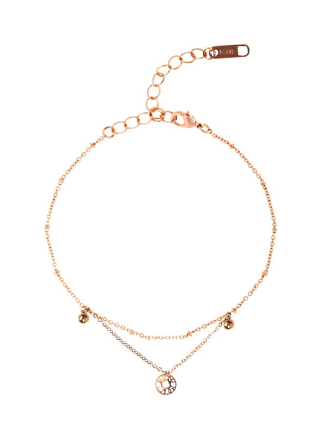 AIWANTO - Cute Beads Anklet Rose Gold - Image 1