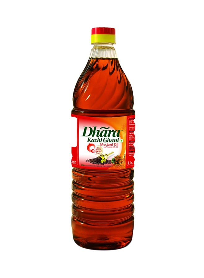 Dhara Kachi Ghani Musturd Oil 1Liters  - Image 1