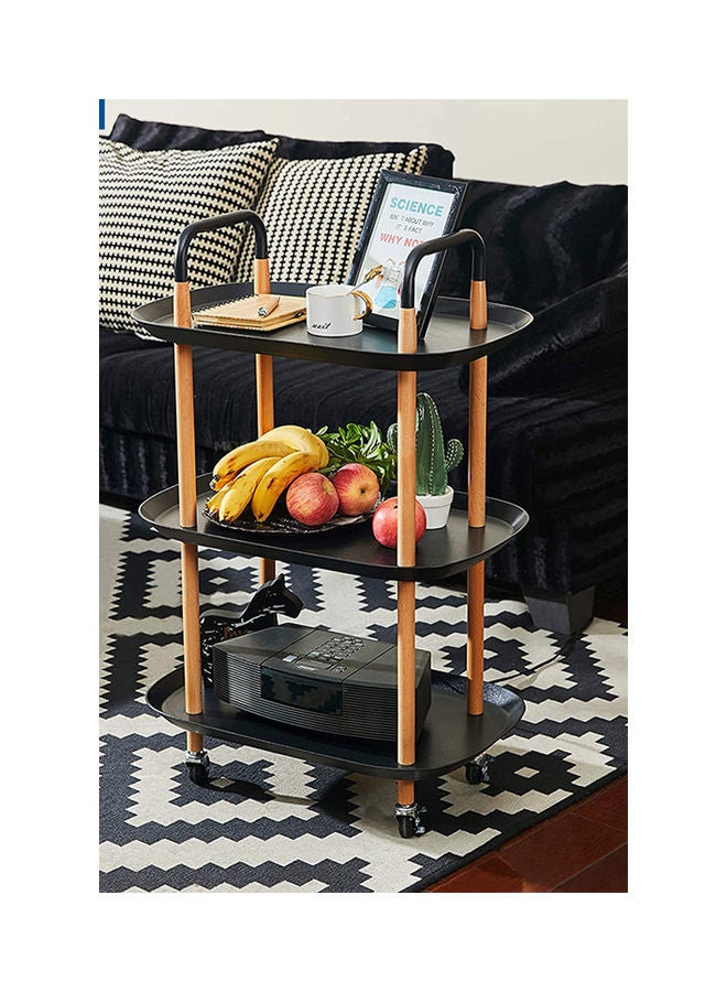 Generic 3 Tiers Storage Rack Kitchen Multifunctional Rolling Black  - Image 2