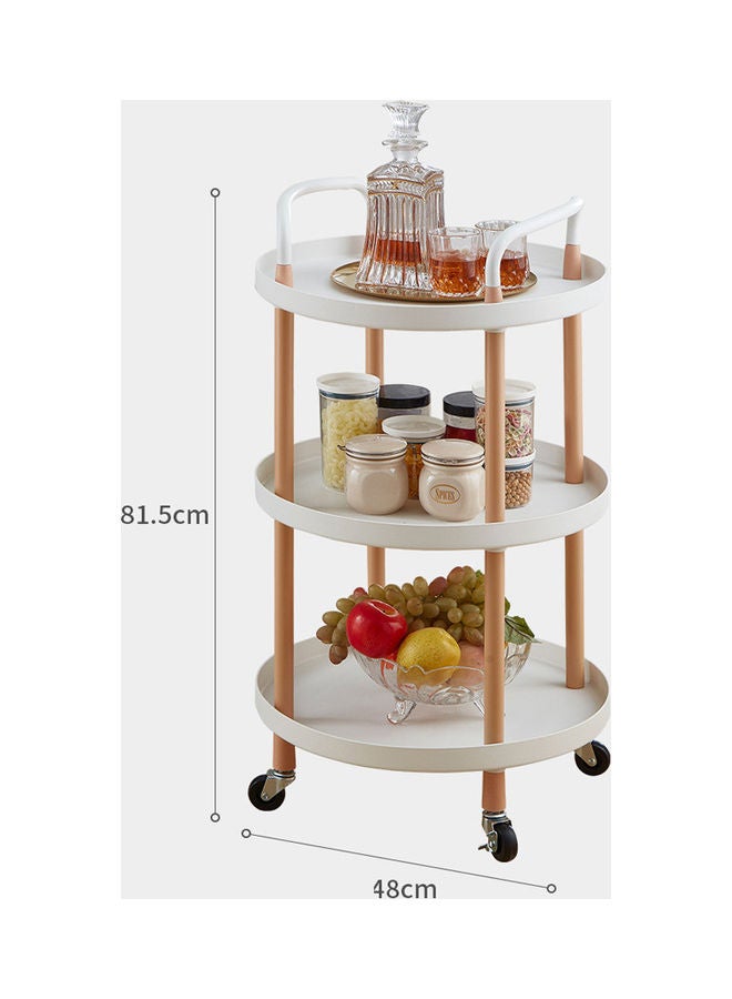 Generic 3-Tier Rolling Shelves Cart Organizer White  - Image 2