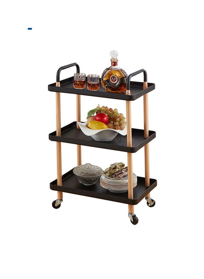 Generic 3 Tiers Storage Rack Kitchen Rolling Black 