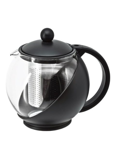 Glass Tea Pot Clear/Black 750ml