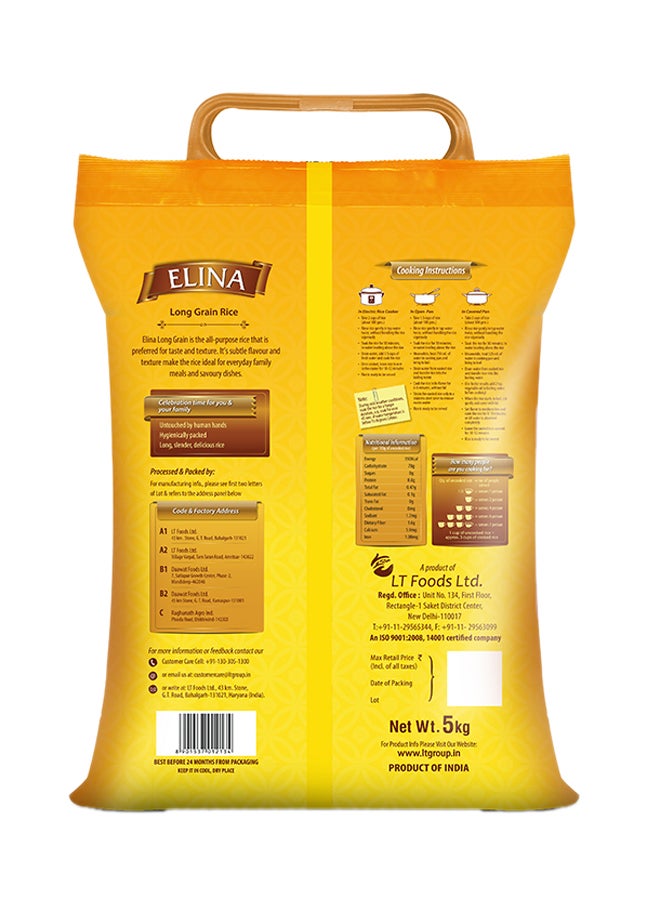 elina - Long Grain Rice 5kg - Image 1