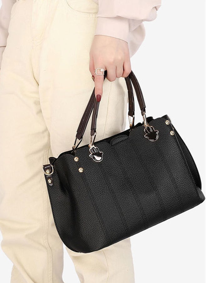 شاربدو طقم حقيبة كتف عصري مكون من 4 قطع أسود - Image 2