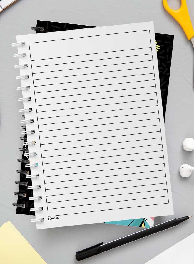 LOWHA Spiral Notebook For School Or Business Note Taking With 60 Sheets  Back To The 90s Multicolour  - Image 3