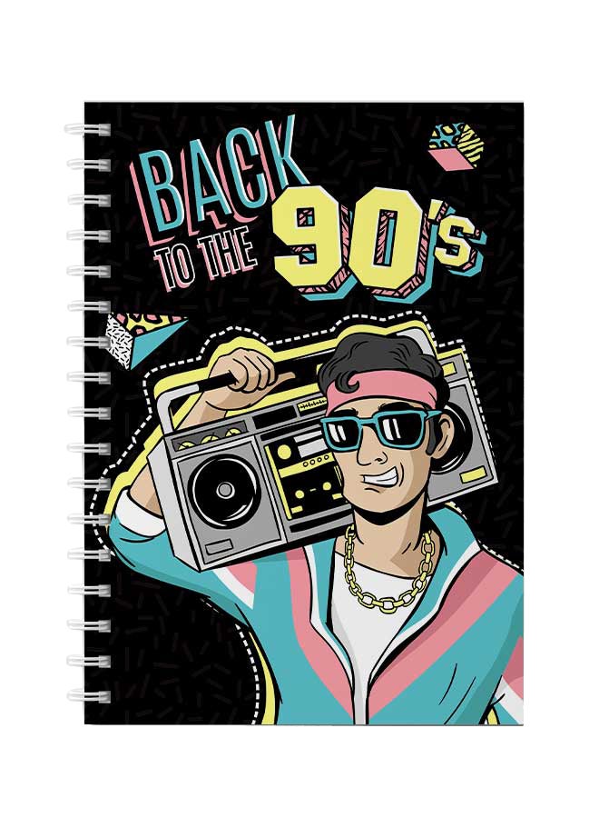 LOWHA Spiral Notebook For School Or Business Note Taking With 60 Sheets  Back To The 90s Multicolour  - Image 1