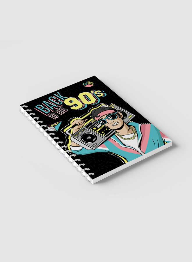 LOWHA Spiral Notebook For School Or Business Note Taking With 60 Sheets  Back To The 90s Multicolour  - Image 2