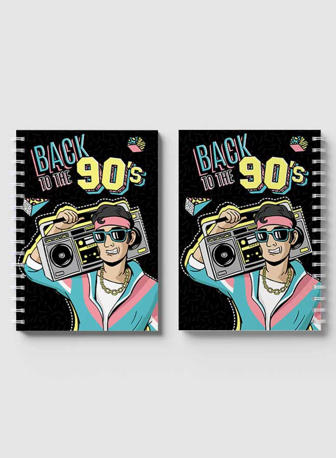 LOWHA Spiral Notebook For School Or Business Note Taking With 60 Sheets  Back To The 90s Multicolour  - Image 4