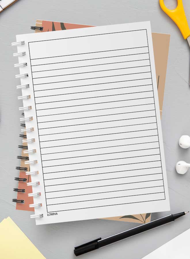 LOWHA - Spiral Notebook For School Or Business Note Taking With 60 Sheets Minimal Boho Style Nb Multicolour - Image 1