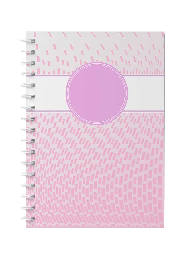 LOWHA Spiral Notebook For School Or Business Note Taking with 60 Sheets Abstract Pink And White Cube Multicolour  - Image 1