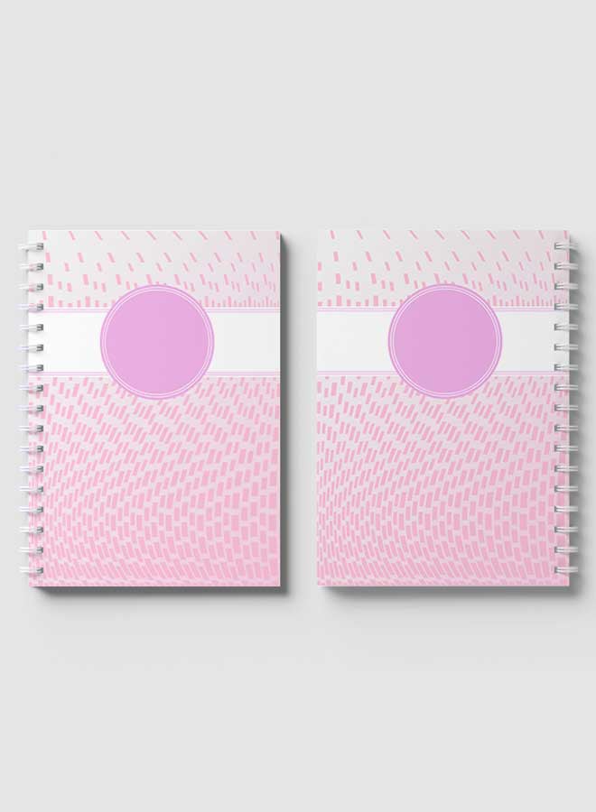 LOWHA Spiral Notebook For School Or Business Note Taking with 60 Sheets Abstract Pink And White Cube Multicolour  - Image 4