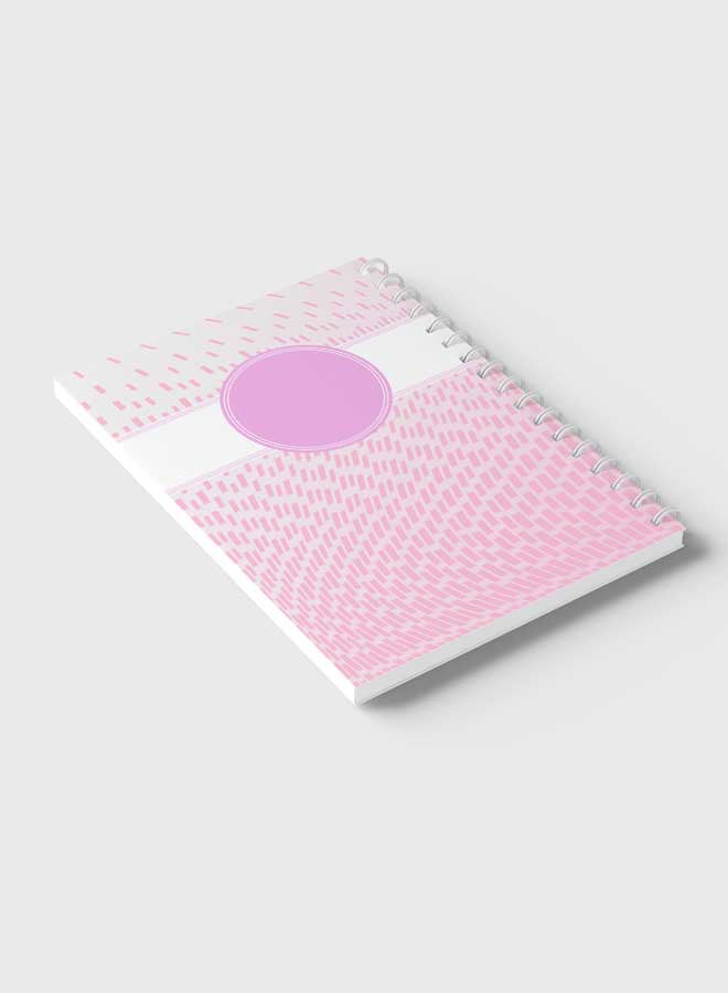 LOWHA - Spiral Notebook For School Or Business Note Taking with 60 Sheets Abstract Pink And White Cube Multicolour - Image 1