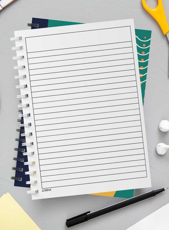 LOWHA Spiral Notebook For School Or Business Note Taking with 60 Sheets Abstract Geometric Design Multicolour - Image 3
