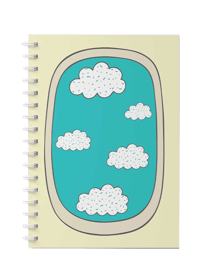LOWHA - Spiral Notebook For School Or Business Note Taking with 60 Sheets Doodle Window Airplane Multicolour - Image 1