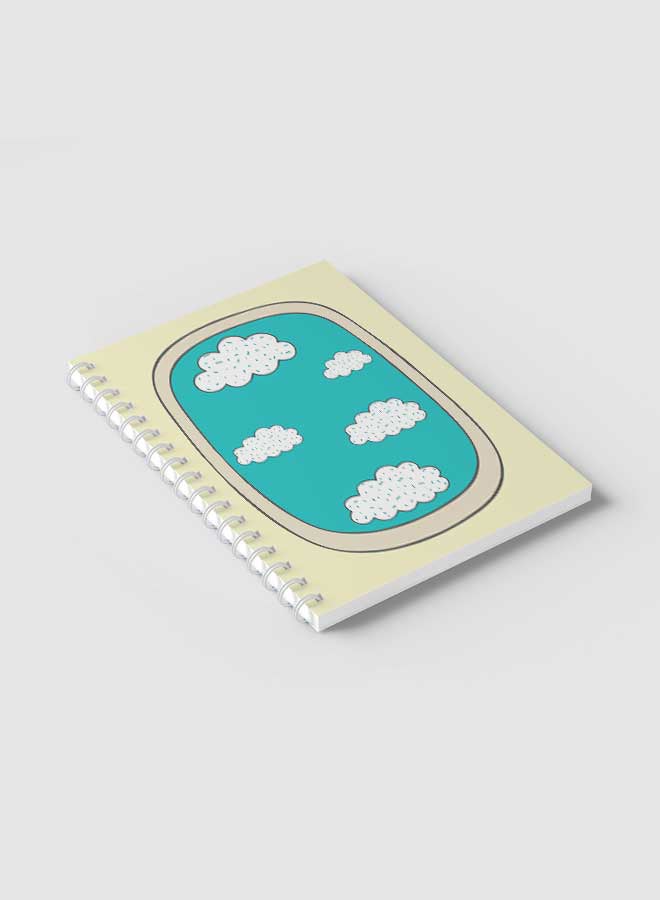 LOWHA - Spiral Notebook For School Or Business Note Taking with 60 Sheets Doodle Window Airplane Multicolour - Image 1