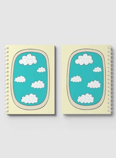 LOWHA Spiral Notebook For School Or Business Note Taking with 60 Sheets Doodle Window Airplane Multicolour  - Image 4