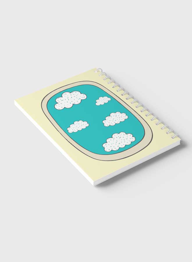 LOWHA - Spiral Notebook For School Or Business Note Taking with 60 Sheets Doodle Window Airplane Multicolour - Image 1