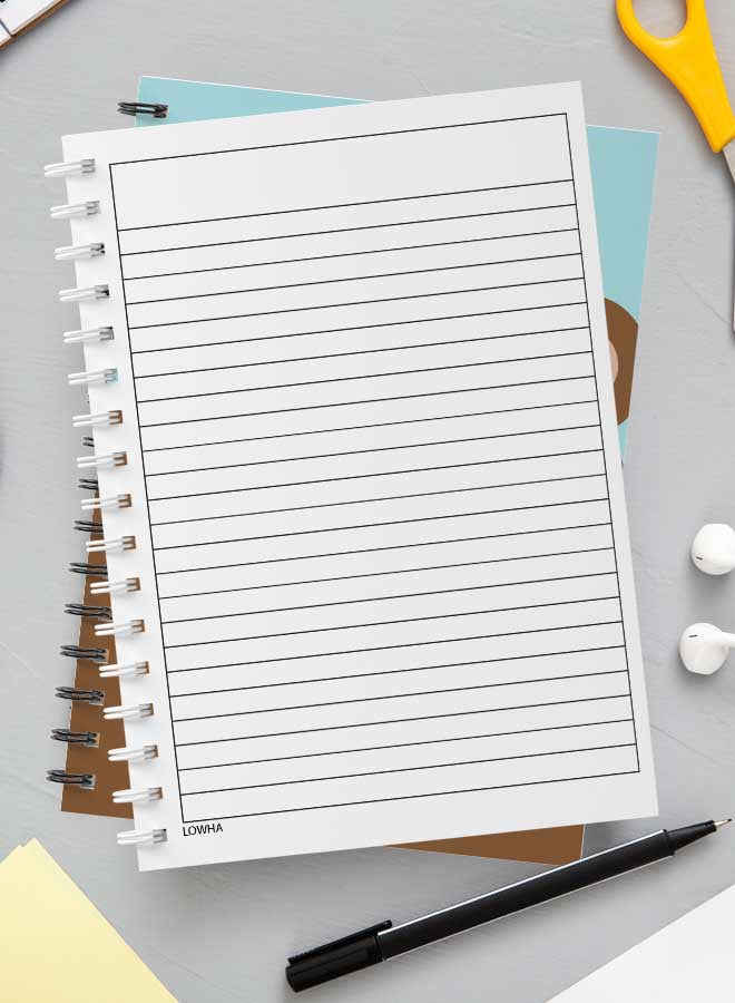 LOWHA - Spiral Notebook For School Or Business Note Taking with 60 Sheets Cartoon Bear And Bee Multicolour - Image 1
