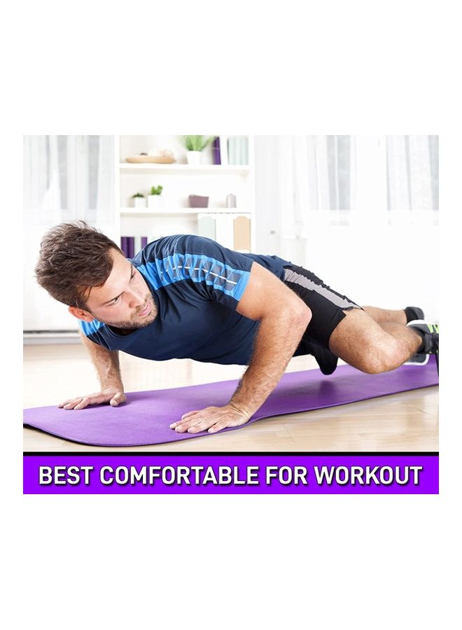 H Pro Yoga Mat with Carrying Strap, Anti-Slip Double Layer Eco Friendly Home/Gym Workout Fitness Exercise Sports Mattress | 3MM - Purple ‎17.3 x 6.1 x 0.3cm