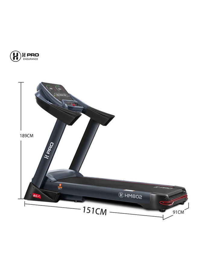 H PRO - H PRO HM-802 Portable Automatic Treadmill with Power Incline| 7 HP Peak Foldable Motorized Walking & Running Machine for Home Use| 12 Pre-set Programs, Charcoal/Black 222x149x91cm - Image 1