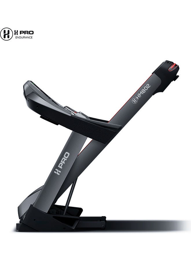 H PRO - H PRO HM-802 Portable Automatic Treadmill with Power Incline| 7 HP Peak Foldable Motorized Walking & Running Machine for Home Use| 12 Pre-set Programs, Charcoal/Black 222x149x91cm - Image 1