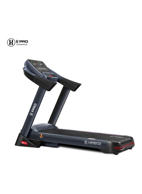 H PRO HM-802 Portable Automatic Treadmill with Power Incline| 7 HP Peak Foldable Motorized Walking & Running Machine for Home Use| 12 Pre-set Programs, Charcoal/Black 222x149x91cm