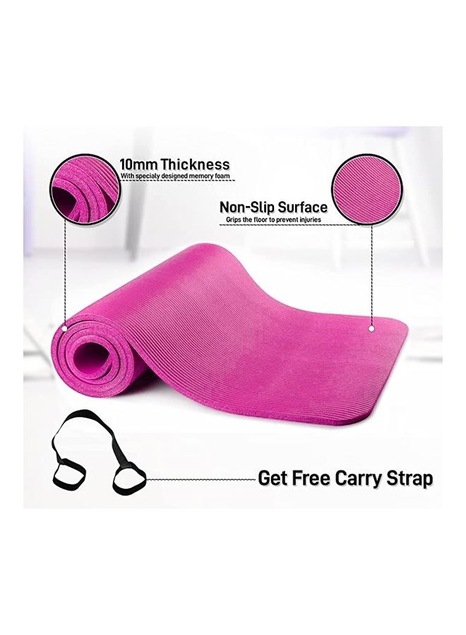 H PRO 10mm Extra Thick Yoga Mat | Non-Slip Workout Mat for Home Gym | – Pink ‎18.3 x 6.1 x 1cm - Image 5