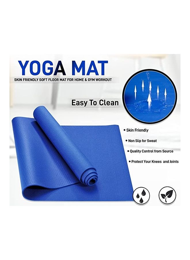 H PRO H PRO Yoga Mat for Home Gym, Non-Slip Workout Mat, with Carrying Strap, Anti-Tear Avoiding Pain in Yoga, Pilates & Floor Exercises 3mm- Blue ‎17.3 x 6.1 x 0.3cm  - Image 3