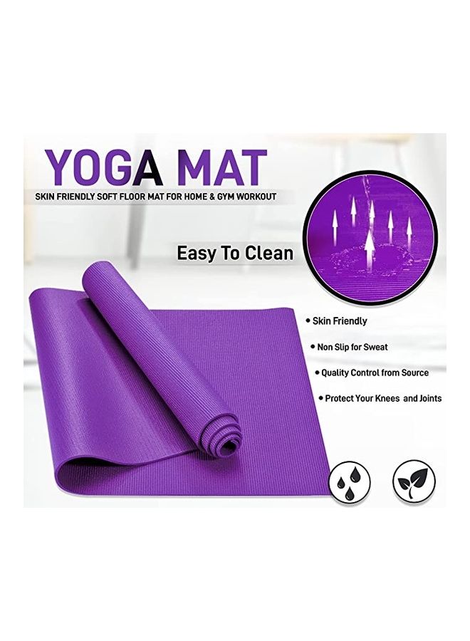 أتش برو حصيرة يوغا H PRO لصالة الألعاب الرياضية المنزلية، حصيرة تمرين غير قابلة للانزلاق، مع حزام حمل، مضادة للتمزق لتجنب الألم في اليوغا، البيلاتس وتمارين الأرض 3 مم - بنفسجي - Image 3