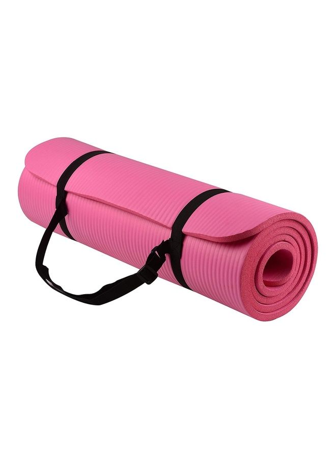 H PRO 10mm Extra Thick Cushion Yoga Mat | Non-Slip Yoga Exercise Mat for Home Gym | – Pink ‎18.3 x 6.1 x 1cm - Image 1