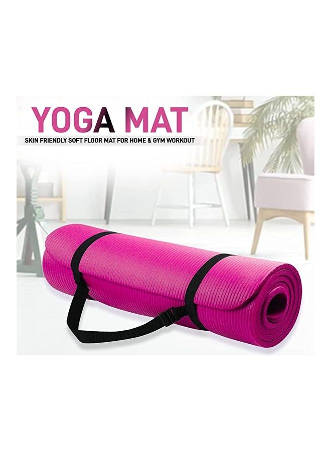 H PRO 10mm Extra Thick Cushion Yoga Mat | Non-Slip Yoga Exercise Mat for Home Gym | – Pink ‎18.3 x 6.1 x 1cm - Image 2
