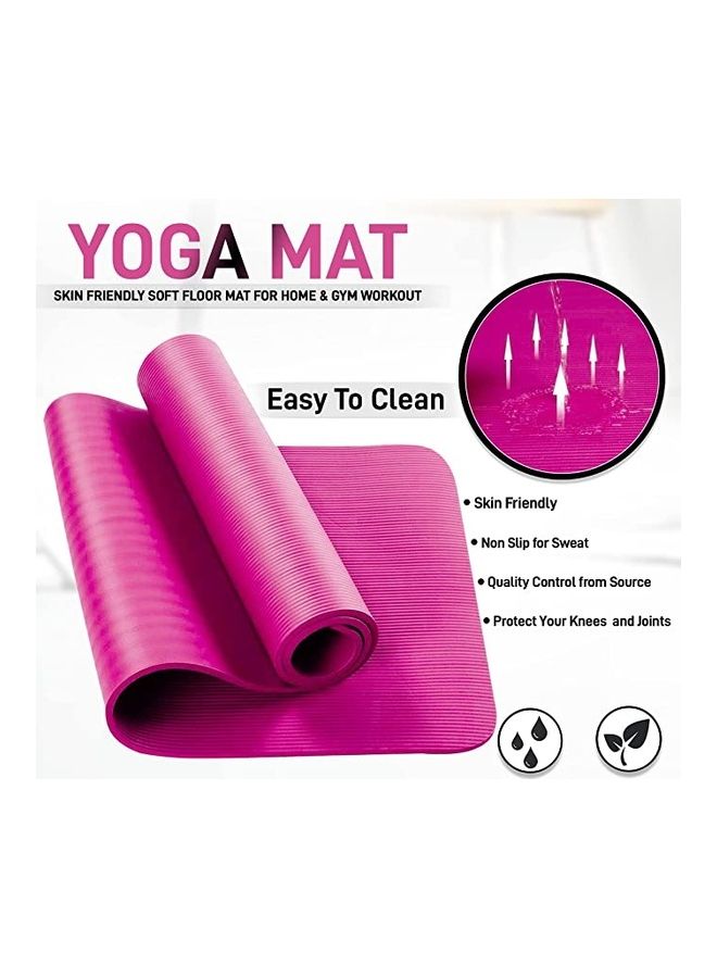 H PRO 10mm Extra Thick Cushion Yoga Mat | Non-Slip Yoga Exercise Mat for Home Gym | – Pink ‎18.3 x 6.1 x 1cm - Image 3