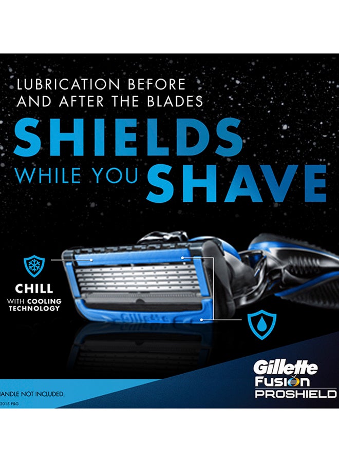 Gillette ProShield5 Chill 4 Blade Refills Blue/Silver  - Image 2