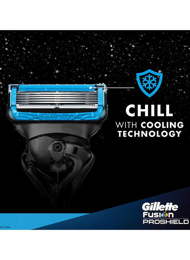 Gillette ProShield5 Chill 4 Blade Refills Blue/Silver  - Image 4