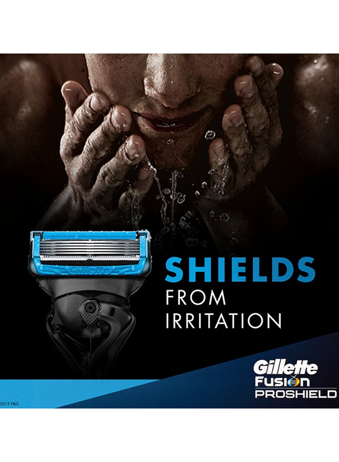 Gillette ProShield5 Chill 4 Blade Refills Blue/Silver  - Image 5