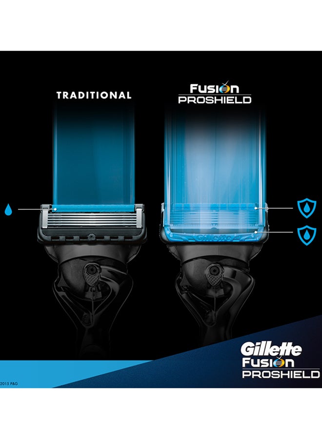 Gillette ProShield5 Chill 4 Blade Refills Blue/Silver  - Image 3
