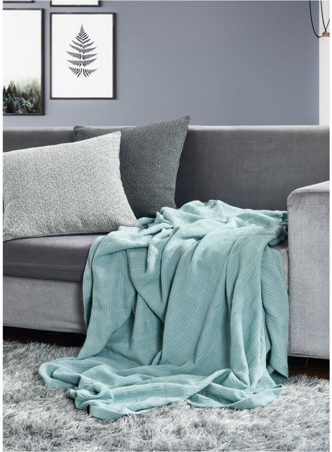 Blanket Cotton Fabric Green 150 X 200cm