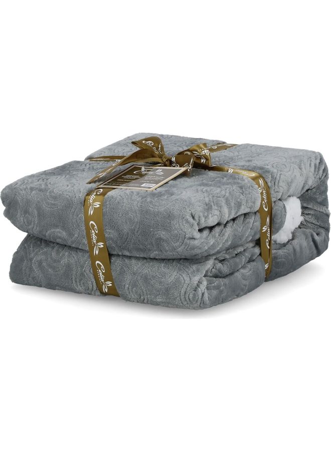 Single Size Blanket fabric Grey 176 X 147cm  - Image 2