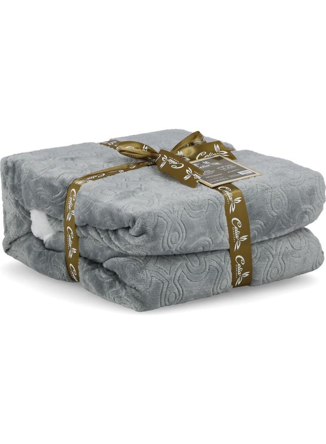 Single Size Blanket fabric Grey 176 X 147cm  - Image 3