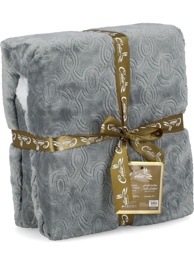 Single Size Blanket fabric Grey 176 X 147cm  - Image 4