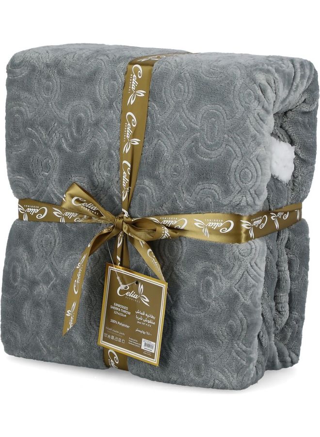 Single Size Blanket fabric Grey 176 X 147cm  - Image 5