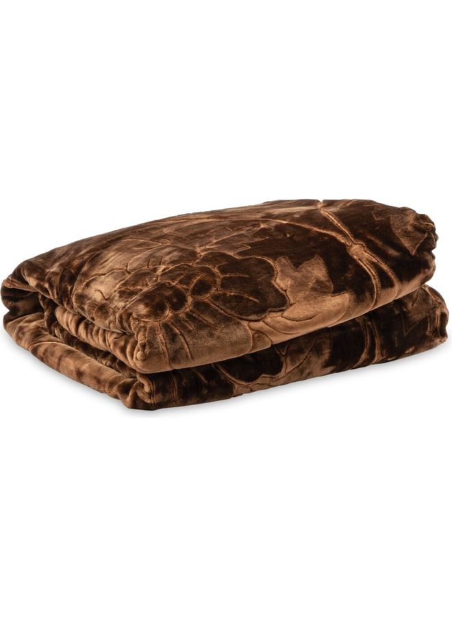 Soft King Blanket Fabric Brown 220 X 240cm 