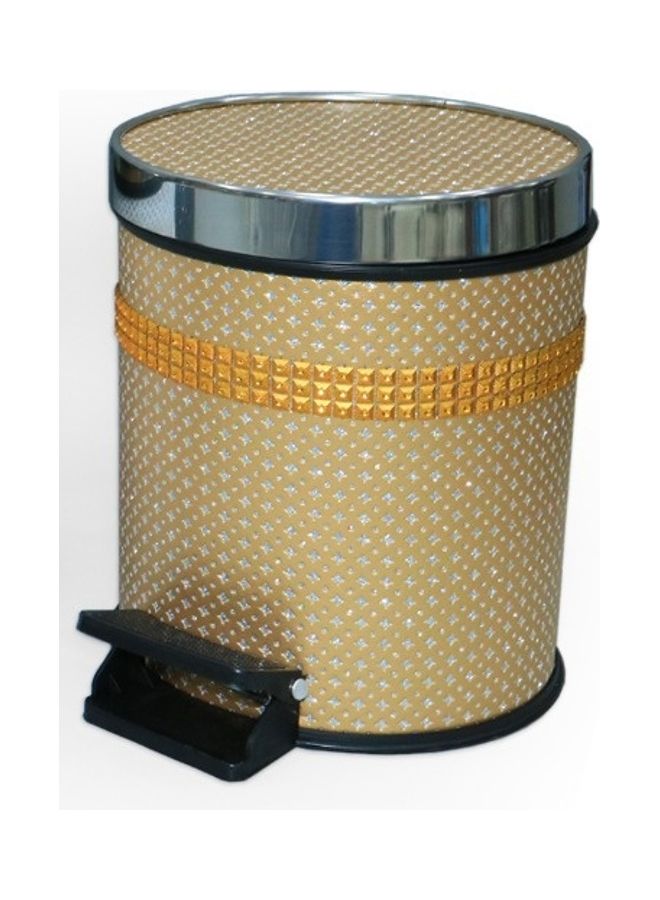 Generic Portable Pedal Trash Bin Gold 12Liters  - Image 1