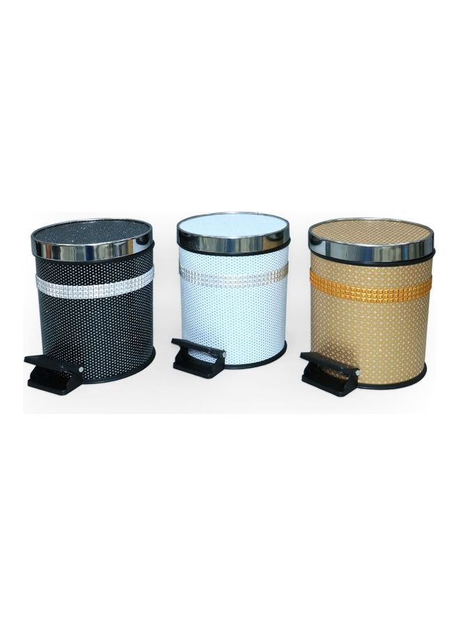 Generic Portable Pedal Trash Bin Gold 12Liters  - Image 2