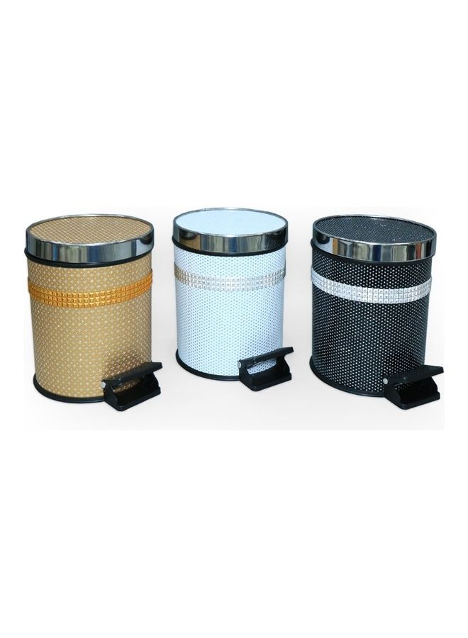 Generic Portable Pedal Trash Bin Gold 7Liters  - Image 2
