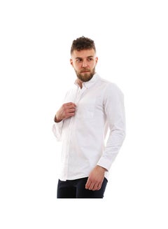 Plain/Basic Long Sleeve Shirt For Men White - v1640158794/N52204547A_2