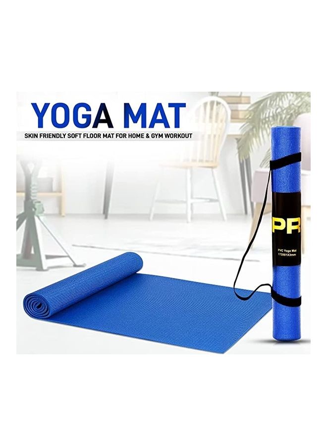 أتش برو حصيرة يوغا H PRO بسماكة 3 مم، وسادة غير قابلة للانزلاق، حصيرة يوغا PVC للتمارين الرياضية، اليوغا، البيلاتس، التمدد، تمارين الأرض واللياقة البدنية - زرقاء - Image 2